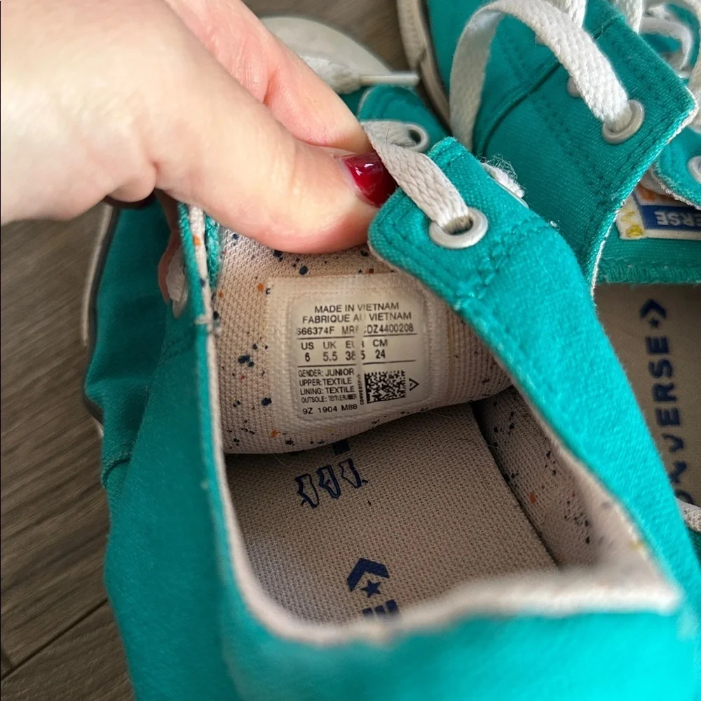 Converse teal sneakers men’s size 6 - Picture 6 of 6